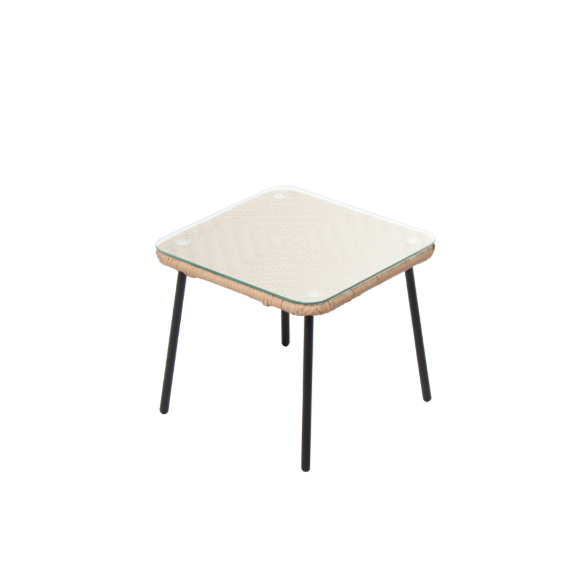 CONCEPT USINE Set de 2 fauteuils + table basse naturel ACAPULCO