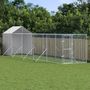 Voir la diapositive 1 : VIDAXL Chenil d'exterieur pour chiens avec toit argente 2x10x2,5 m