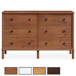 IDIMEX Commode APOANA L 132 cm 6 tiroirs en bois massif. Coloris disponibles : Marron