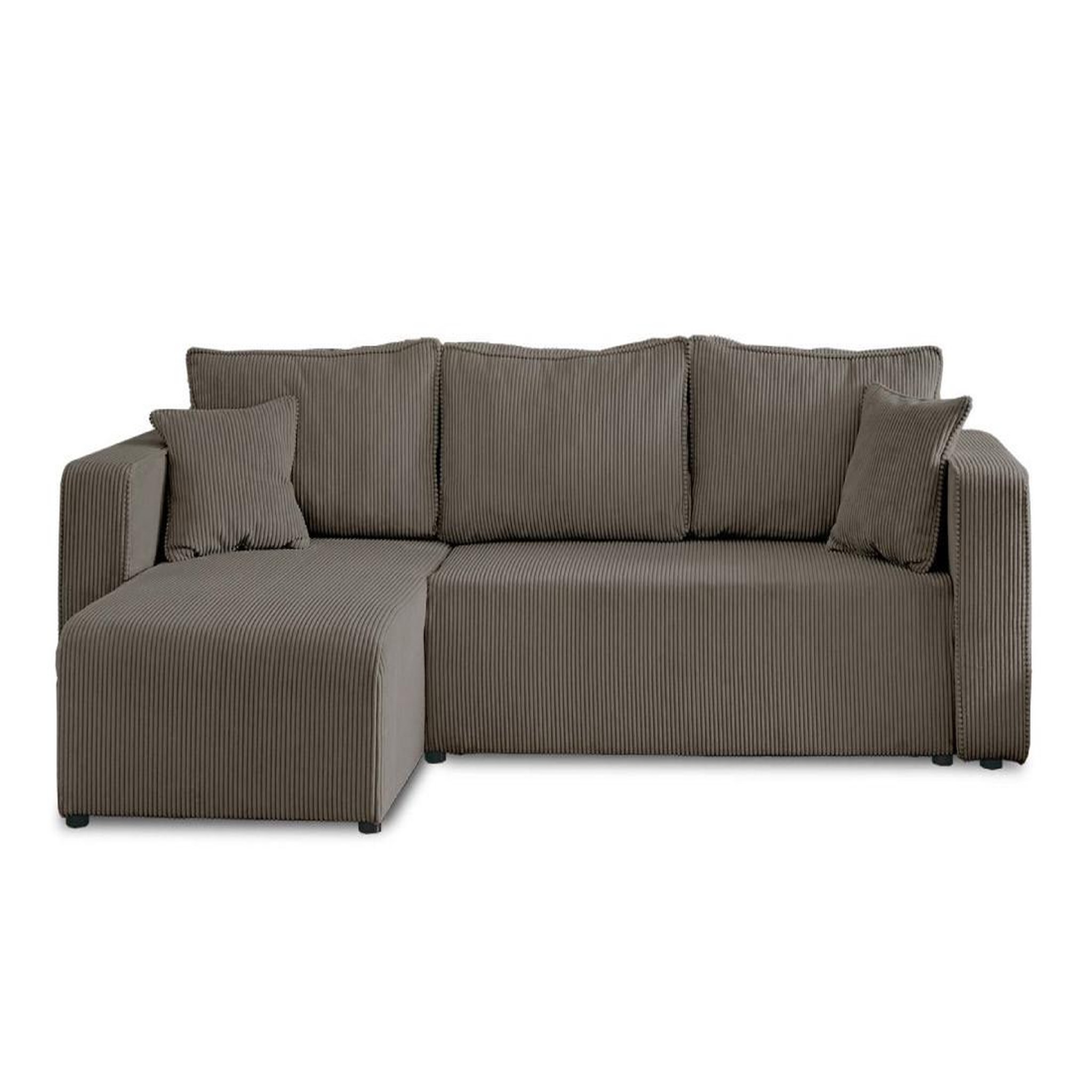 Voir la diapositive 1 : BEST MOBILIER Topaze - canapé d'angle réversible - 4 places - convertible avec coffre - en velours côtelé