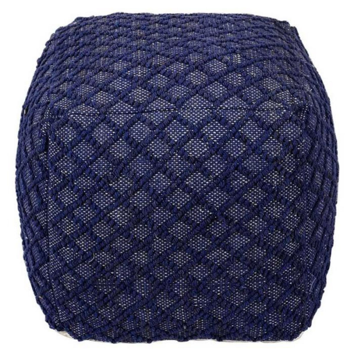Paris Prix Pouf Tissu Imprimé  Belgia  40cm Bleu