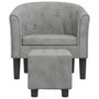 Voir la diapositive 3 : VIDAXL Fauteuil avec repose pied gris clair velours
