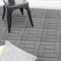 Voir la diapositive 2 : ID MARKET Lot de 5 dalles de terrasse mosaïque WODHY clipsables bois composite gris 30 x 30 cm