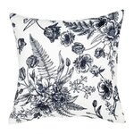 OSTARIA Housse de coussin 40x40 cm Flora noir blanc