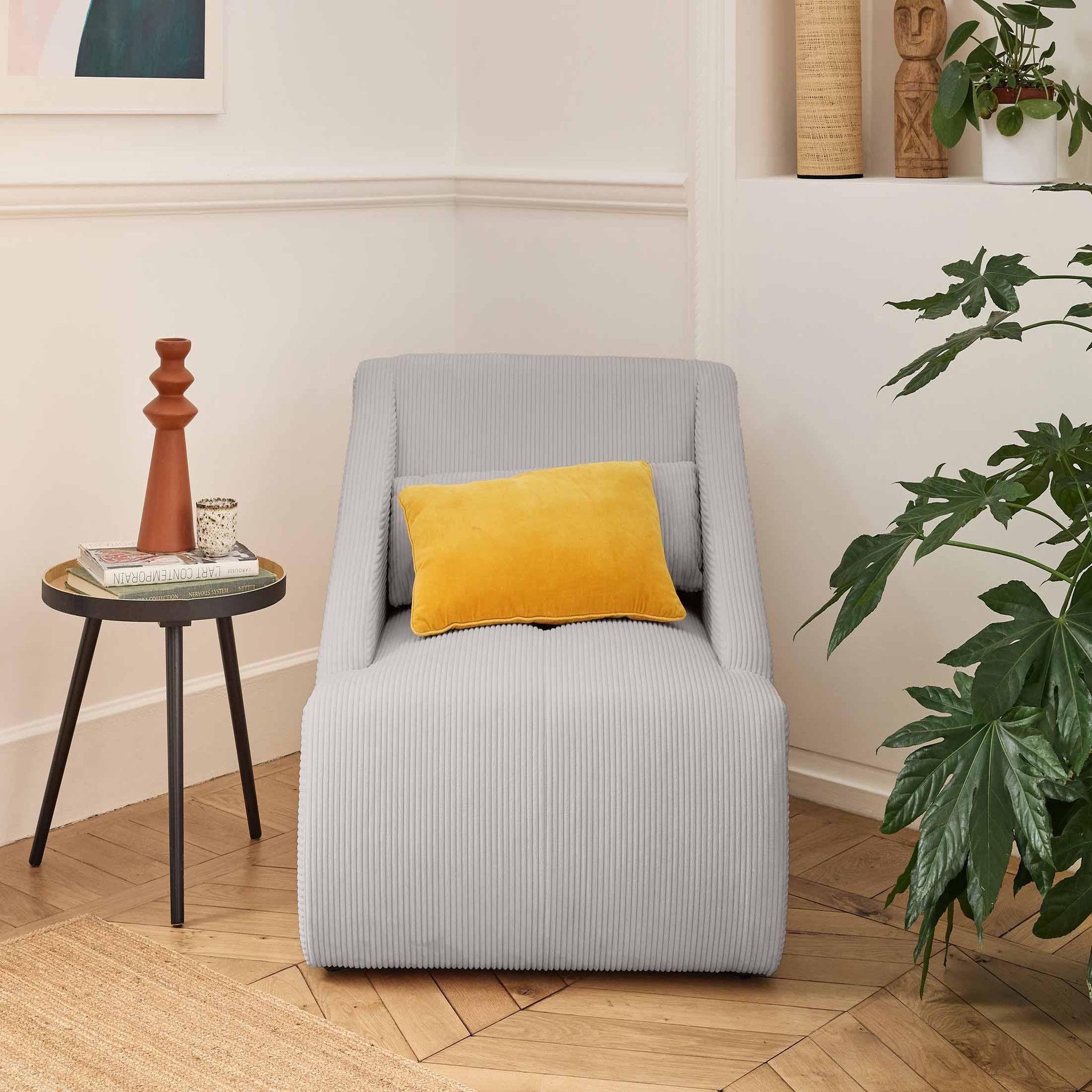 LISA DESIGN Onyx - fauteuil - en velours côtelé. Coloris disponibles : Beige
