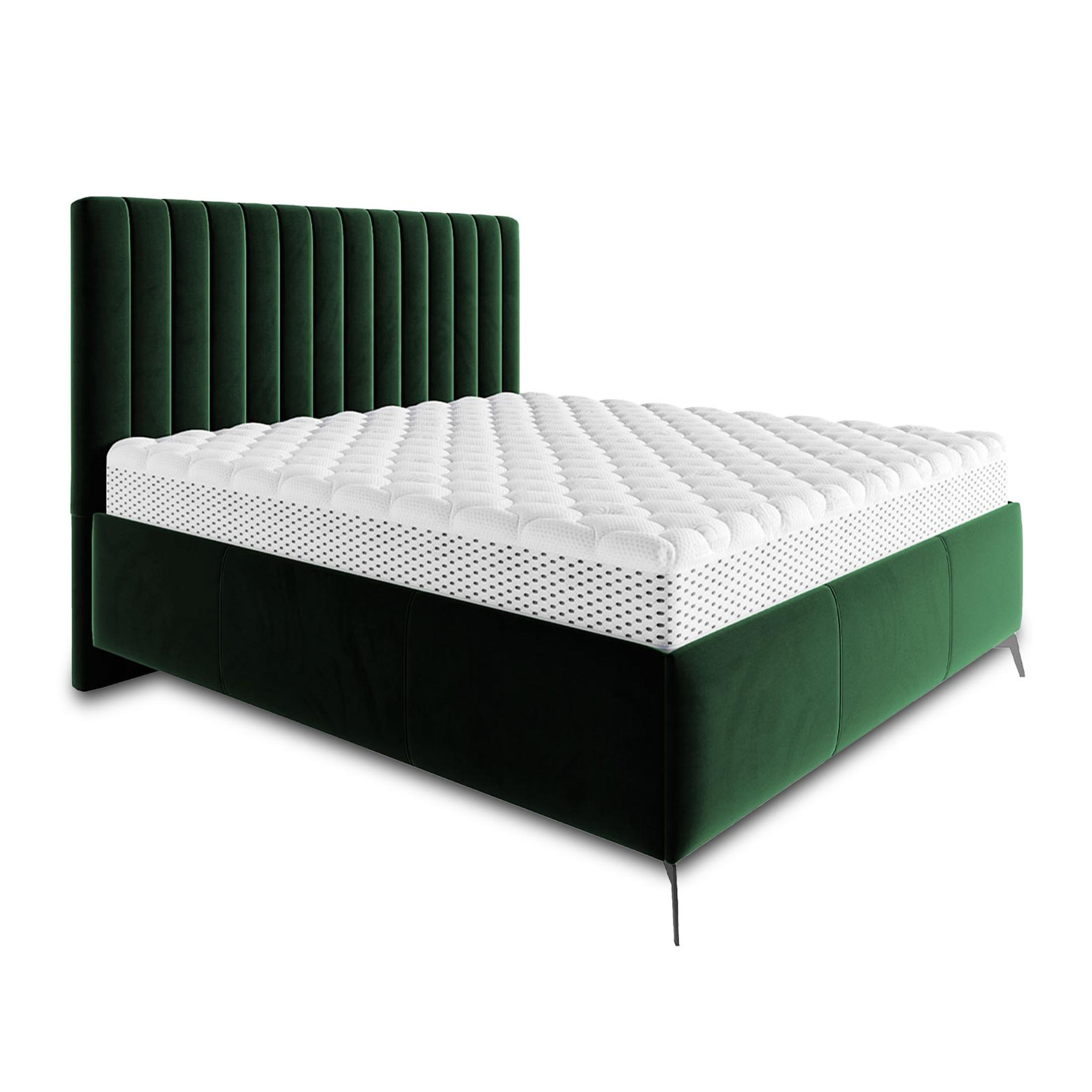 Voir la diapositive 3 : BEST MOBILIER Mendoza - lit coffre - 180x200 - sommier inclus - en velours