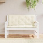 VIDAXL Coussins de banc de jardin lot de 2 blanc creme tissu Oxford