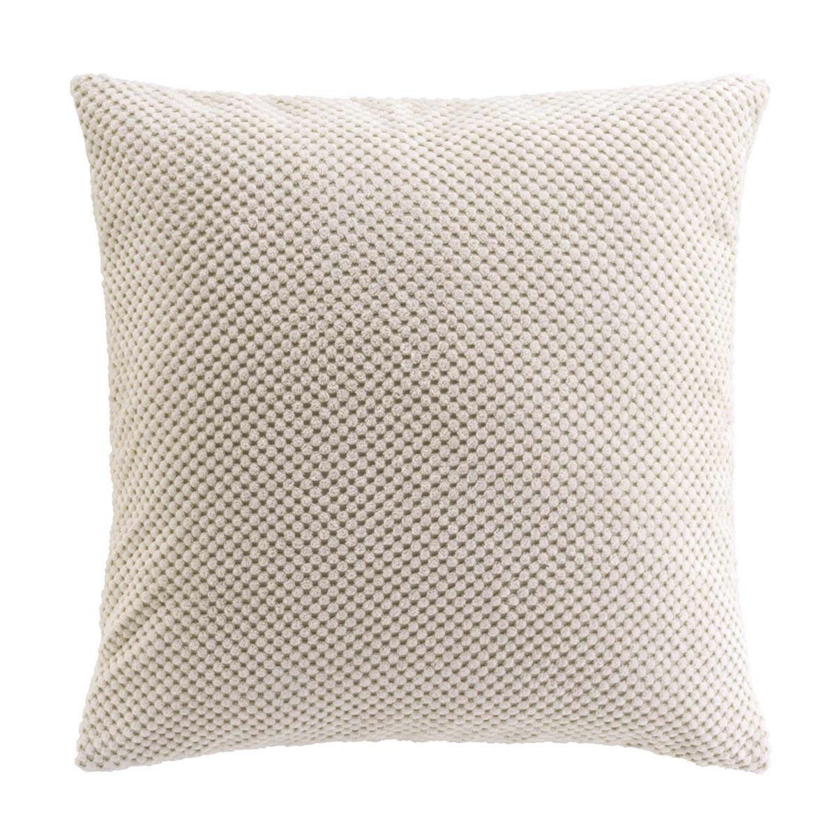 Paris Prix Coussin Déco en Velours Relief  Java  45x45cm Naturel