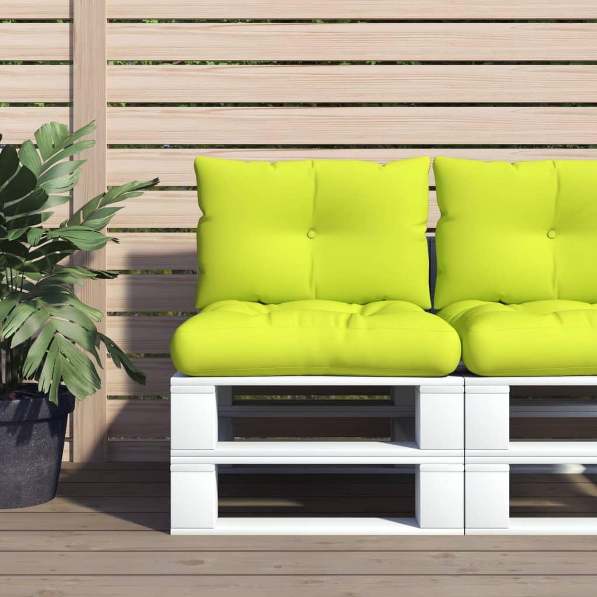 VIDAXL Coussins de palette lot de 2 vert vif tissu
