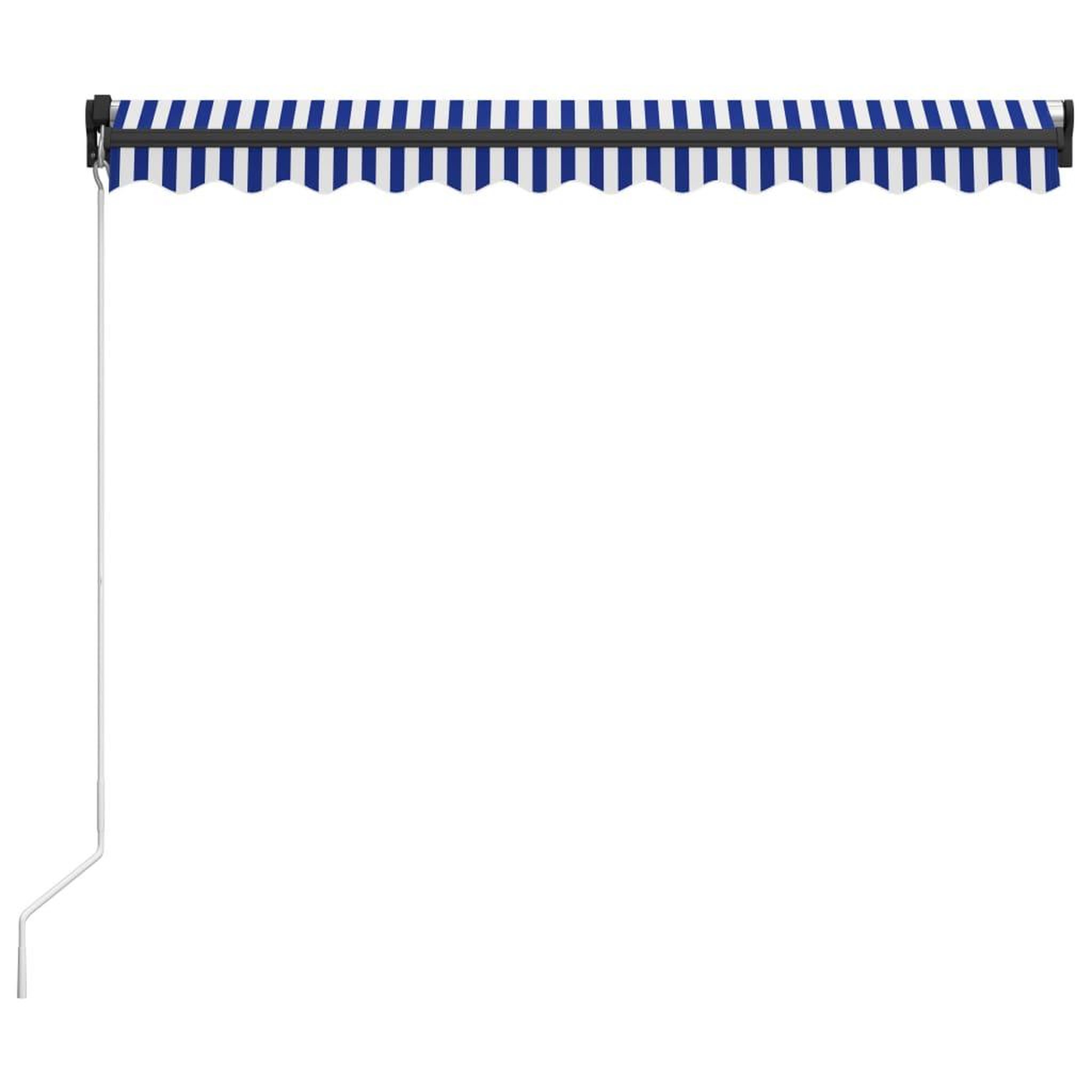 Voir la diapositive 4 : VIDAXL Auvent manuel retractable 300x250 cm Bleu et blanc