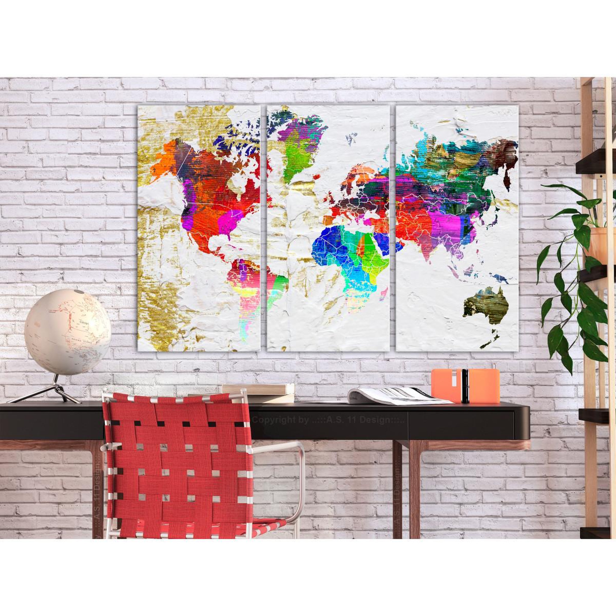 Voir la diapositive 2 : Paris Prix Tableau Imprimé 3 Panneaux  Golden Front