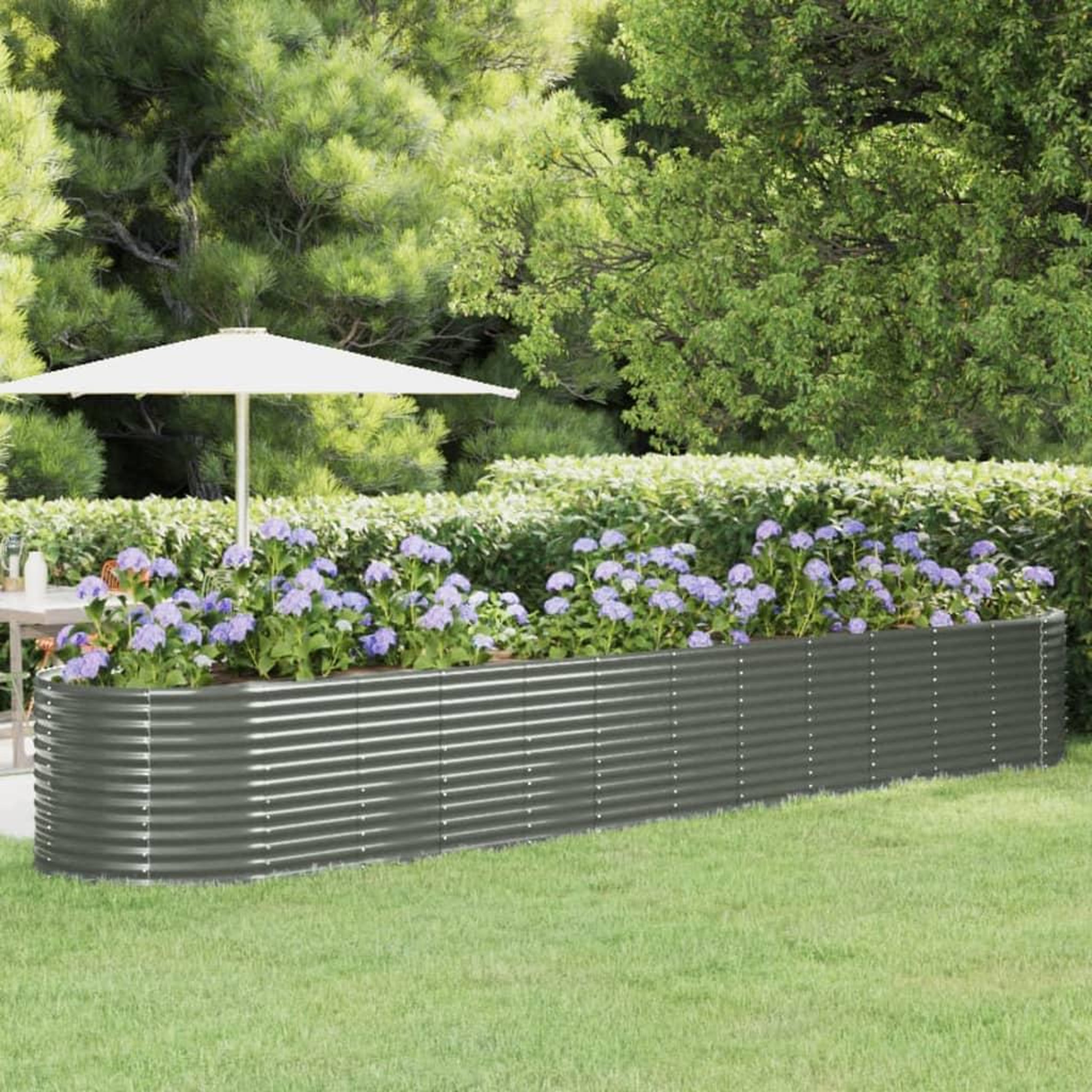 Voir la diapositive 1 : VIDAXL Lit sureleve de jardin Acier enduit de poudre 507x100x68cm gris