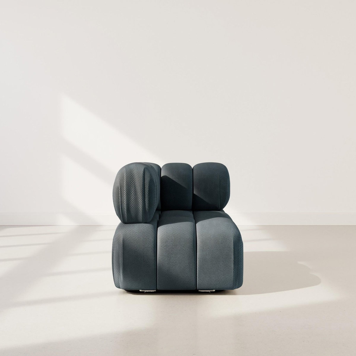 LISA DESIGN Ruby - module d'assise d'angle gauche en velours texturé