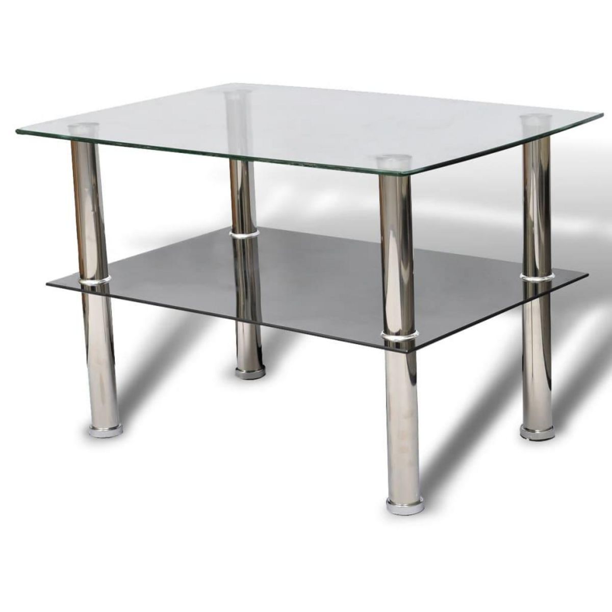 VIDAXL Table basse avec 2 etageres Verre