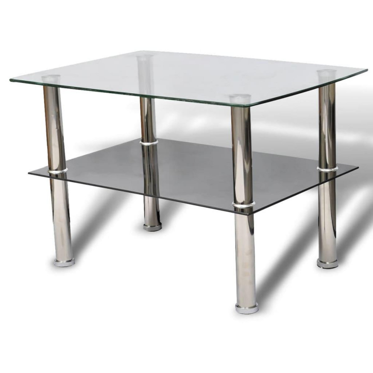 VIDAXL Table basse avec 2 etageres Verre
