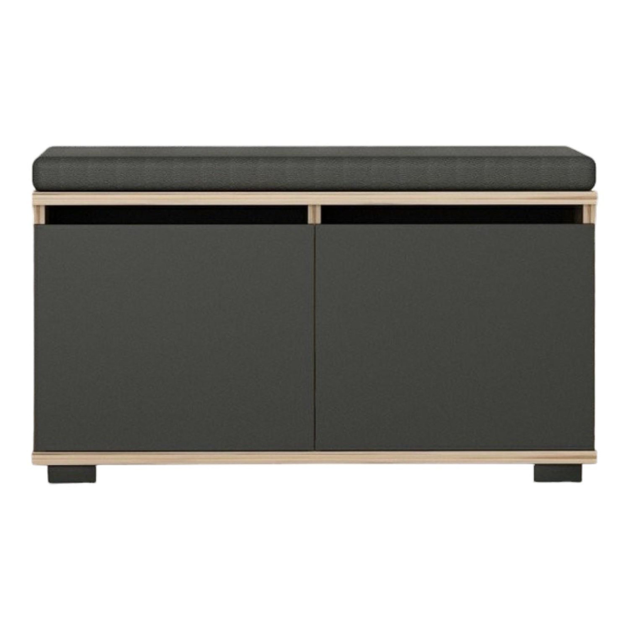 Habitat et Jardin Meuble à chaussures en bois  drago  - 80 x 35 x 42 cm - gris anthracite