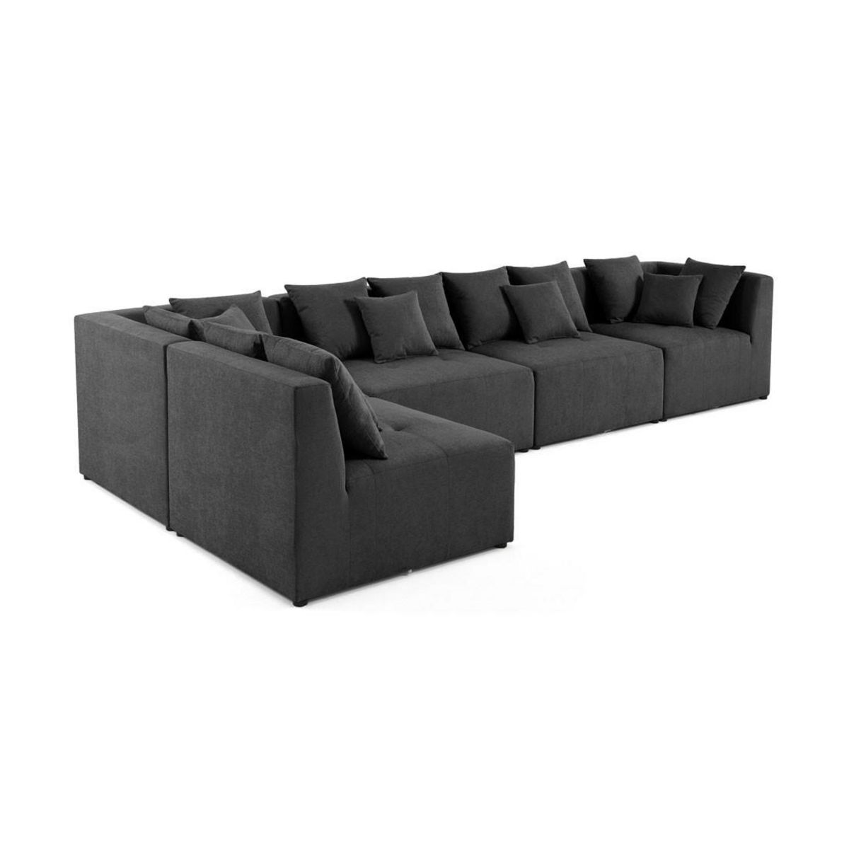 LISA DESIGN Amalfi - canapé modulable d'angle réversible - 5 places - en tissu