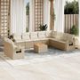 Voir la diapositive 1 : VIDAXL Salon de jardin 11 pcs avec coussins beige resine tressee