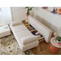 Voir la diapositive 3 : BEST MOBILIER Cristal - canapé 3 places - convertible avec coffre et pouf - en velours texturé