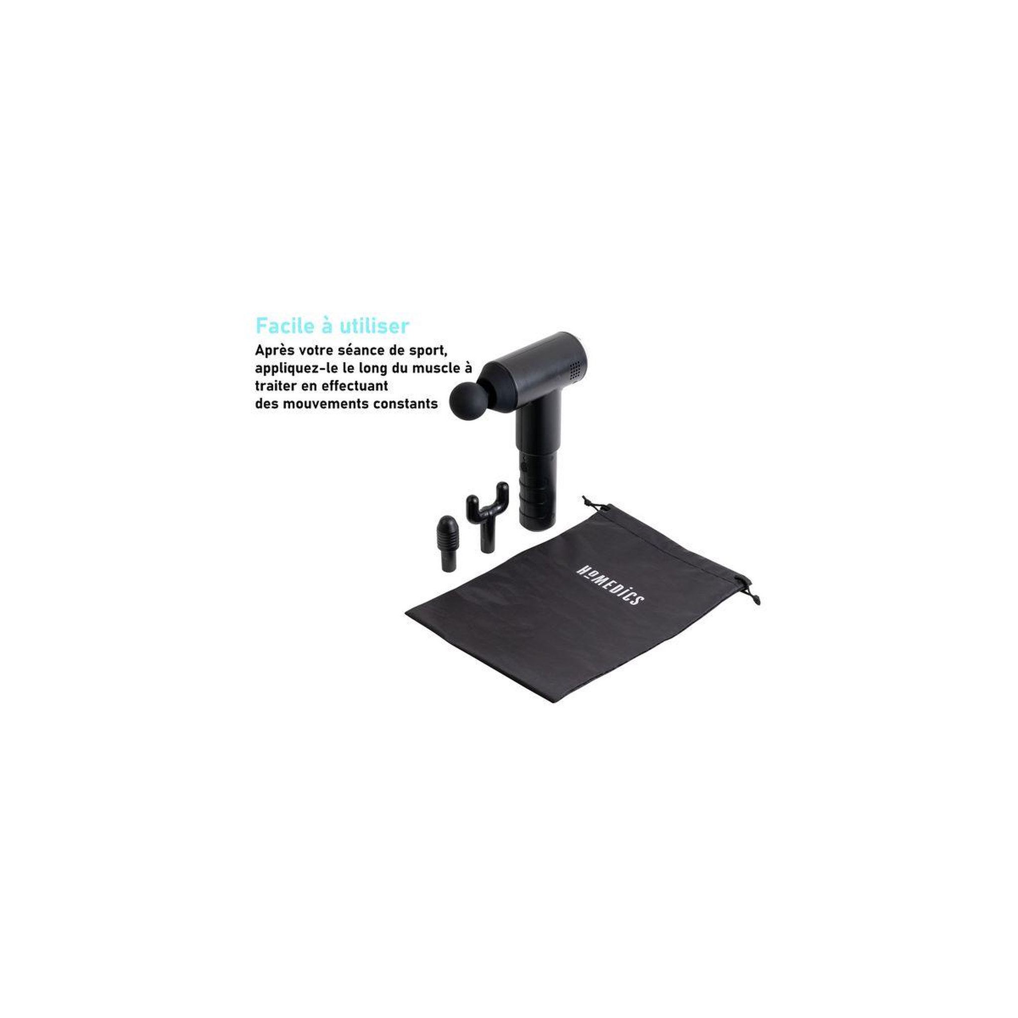 Voir la diapositive 4 : HOMEDICS Pistolet de massage par percussion PMG-200