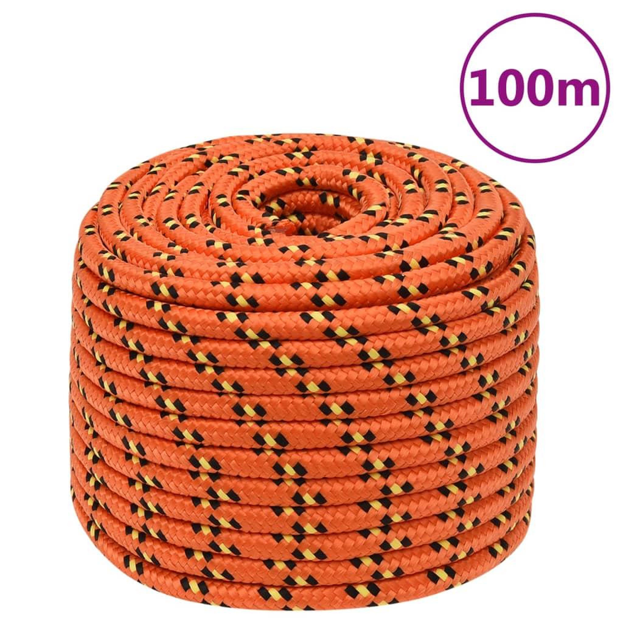 Voir la diapositive 1 : VIDAXL Corde de bateau Orange 14 mm 100 m Polypropylene