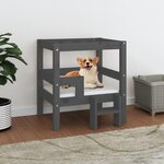 VIDAXL Lit pour chien Gris 55,5x53,5x60 cm Bois de pin solide