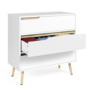 Voir la diapositive 4 : ID MARKET Commode 3 tiroirs HELSINKI 80 cm scandinave blanc