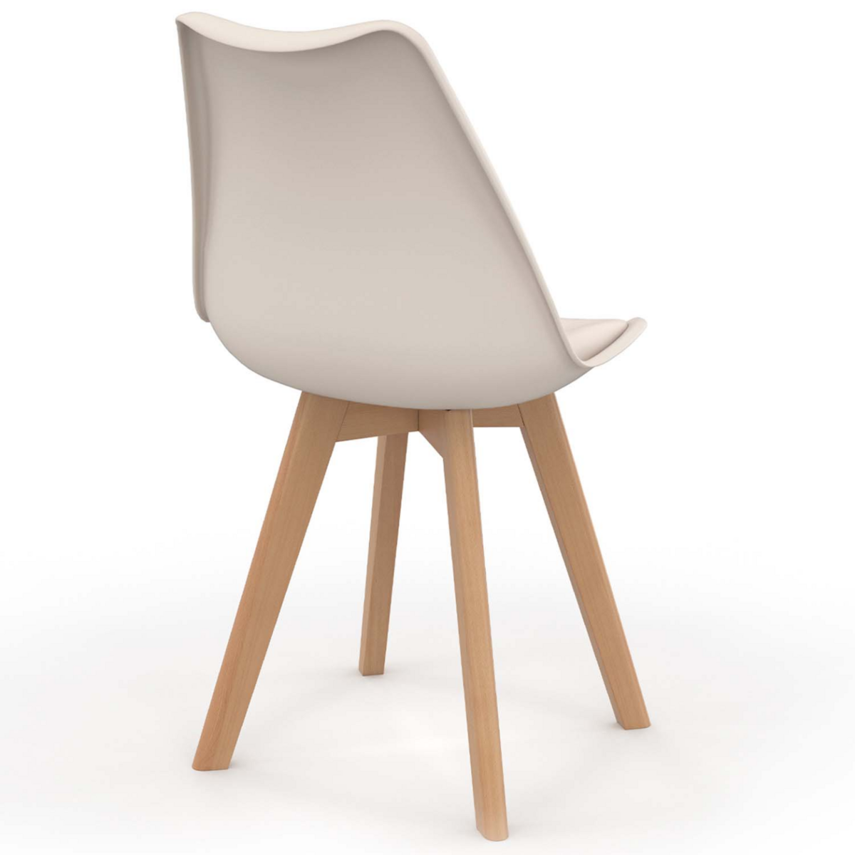 ID MARKET Lot de 6 chaises scandinaves SARA beige pour salle à manger