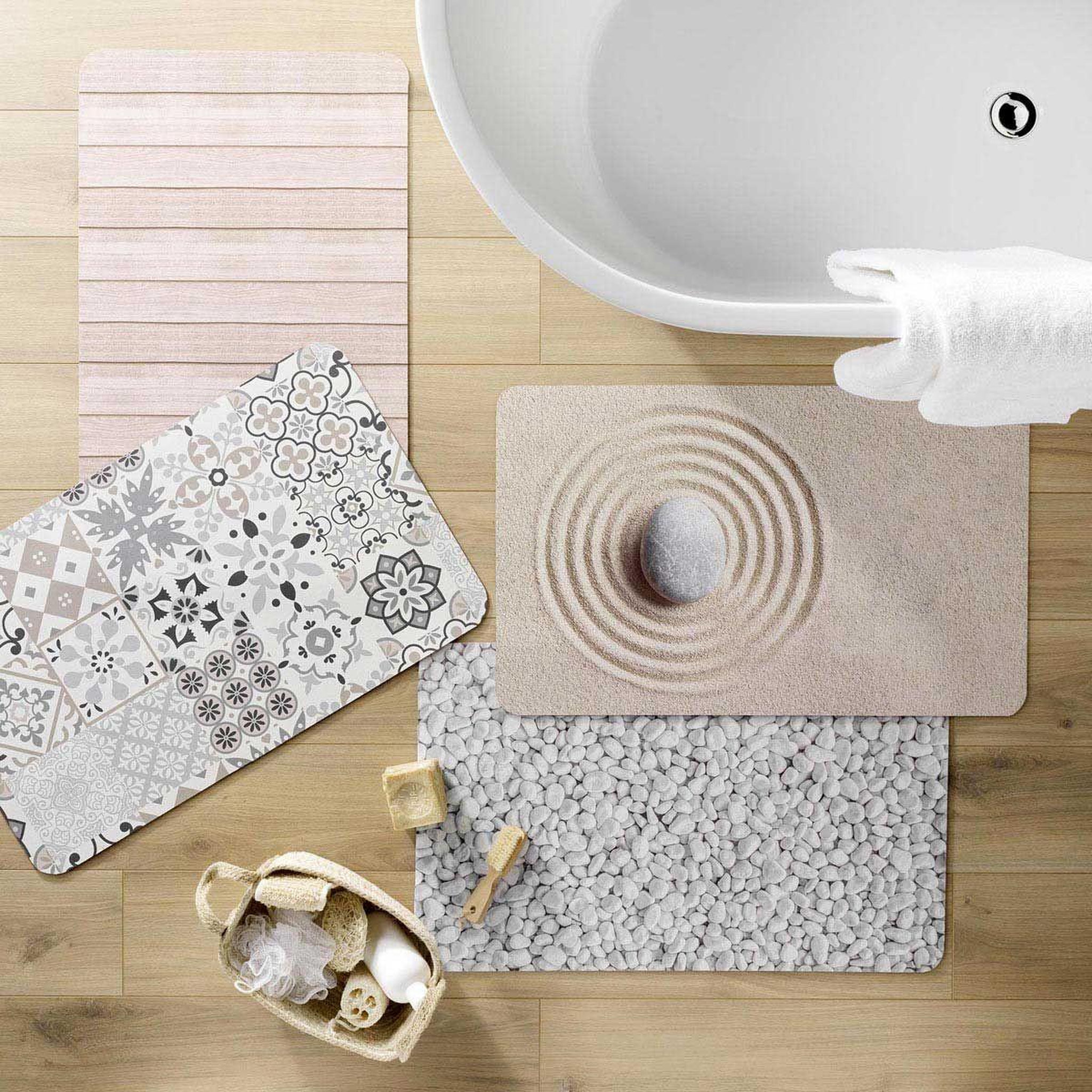 Voir la diapositive 6 : Douceur d'Intérieur Tapis de bain imprimé  leandra  50x80cm gris