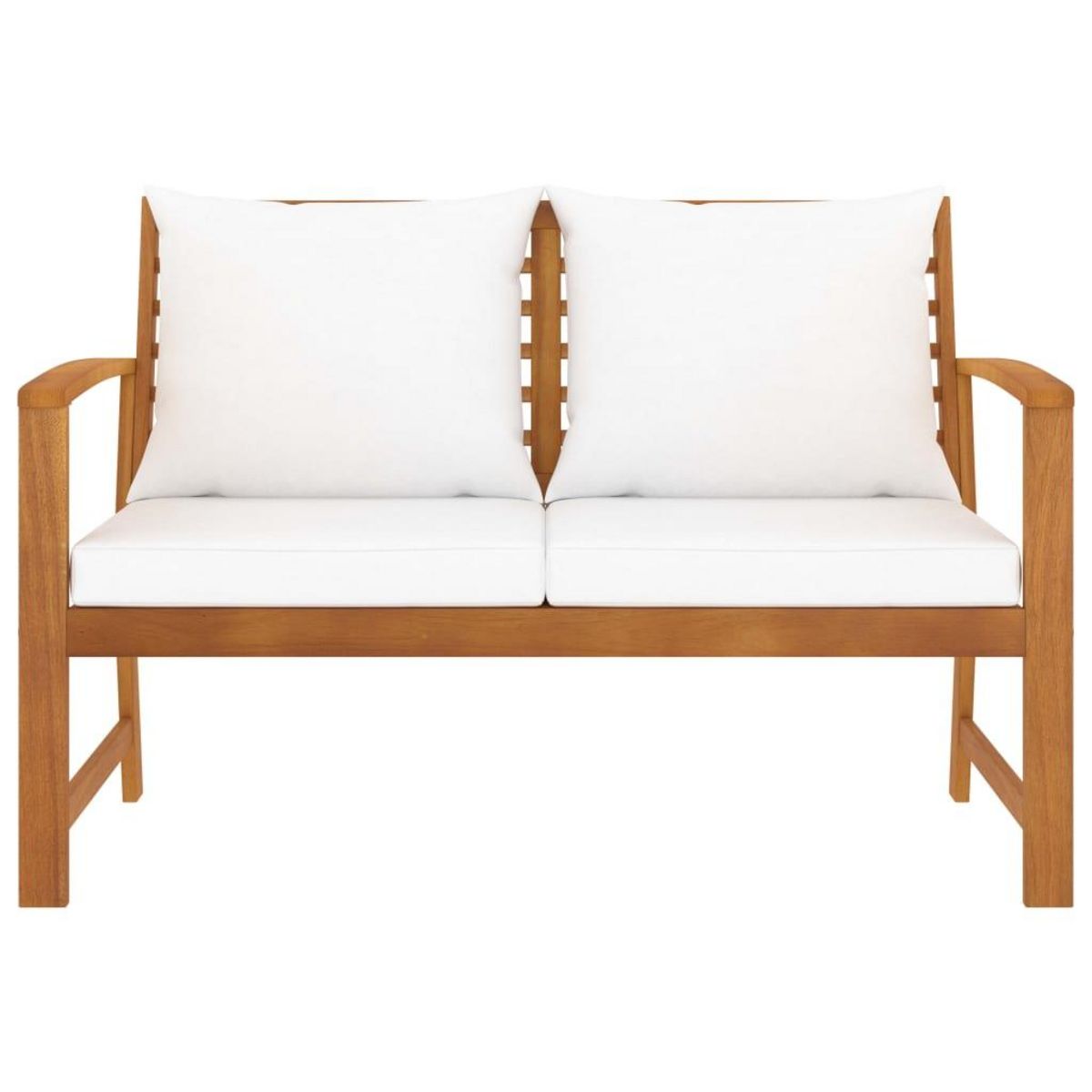 VIDAXL Banc de jardin avec coussin creme 120 cm Bois solide d'acacia