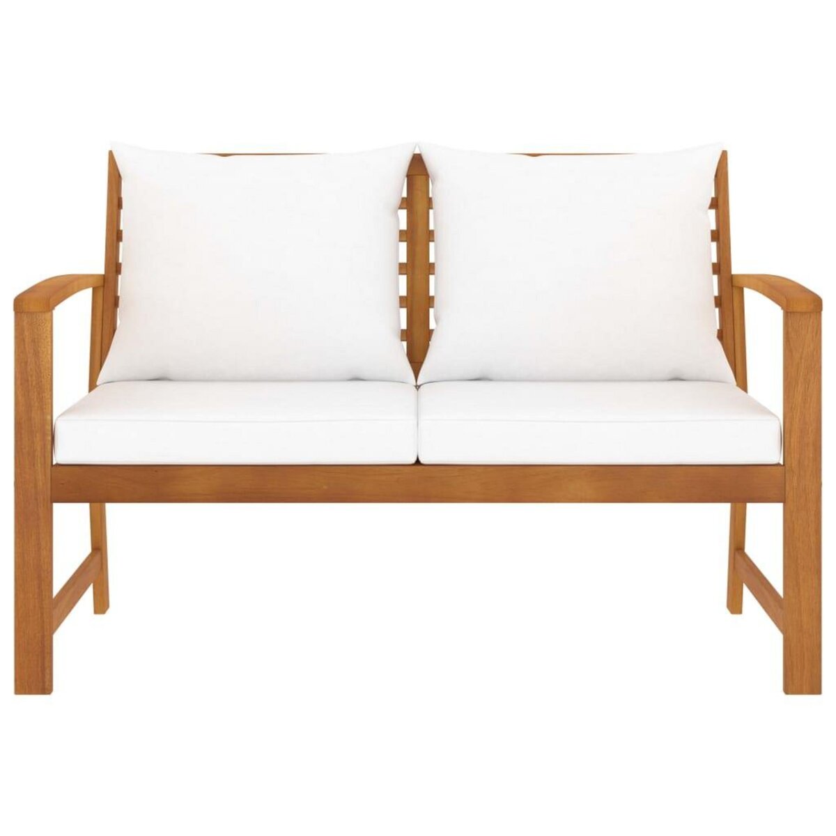 VIDAXL Banc de jardin avec coussin creme 120 cm Bois solide d'acacia