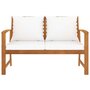 Voir la diapositive 2 : VIDAXL Banc de jardin avec coussin creme 120 cm Bois solide d'acacia