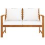 Voir la diapositive 2 : VIDAXL Banc de jardin avec coussin creme 120 cm Bois solide d'acacia