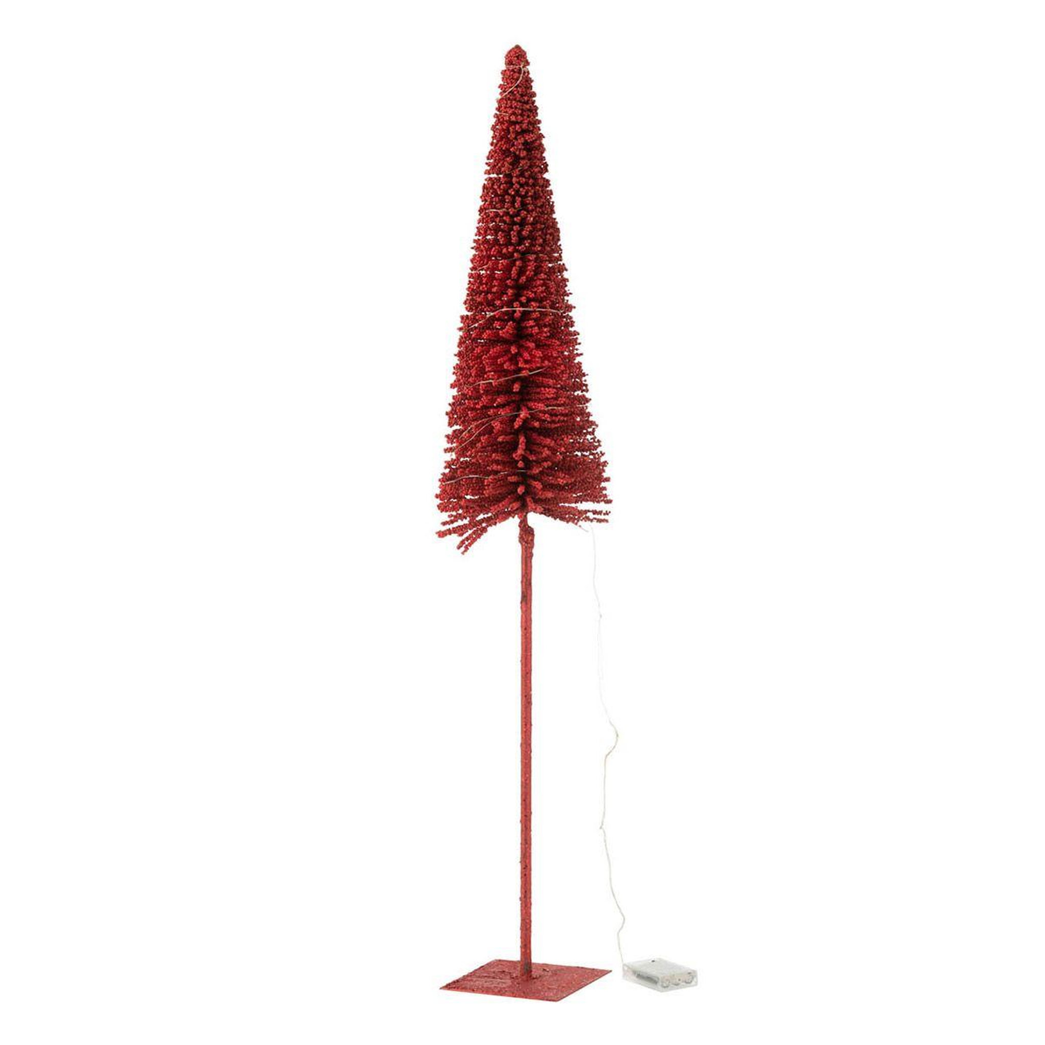 Voir la diapositive 1 : J-LINE Statuette Déco à LED   Sapin  98cm Rouge
