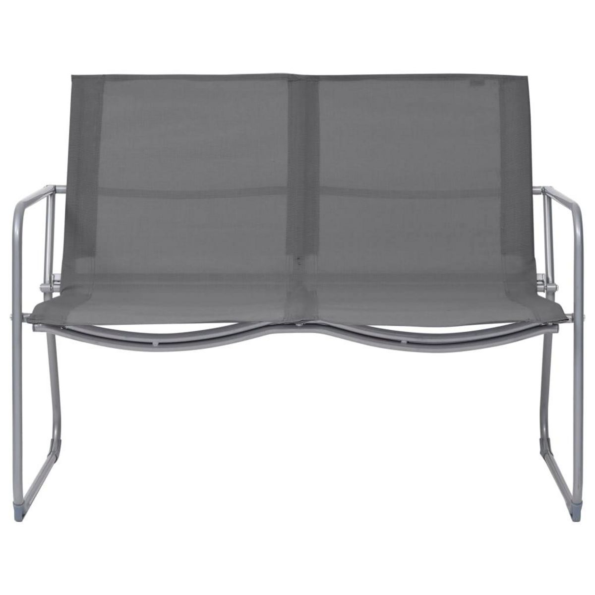 VIDAXL Salon de jardin 4 pcs Tissu et acier Gris