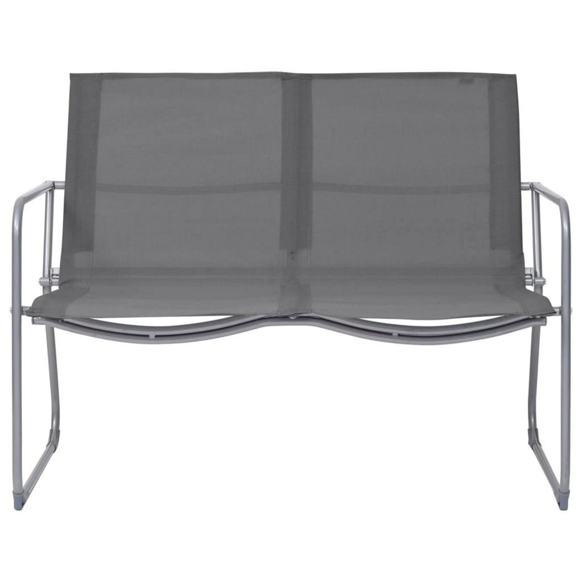 VIDAXL Salon de jardin 4 pcs Tissu et acier Gris