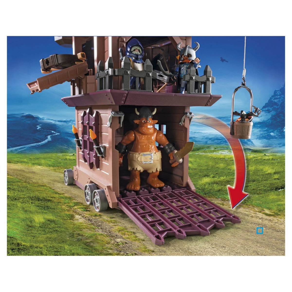 PLAYMOBIL 9340 - Knights - Tour d'attaque mobile des nains