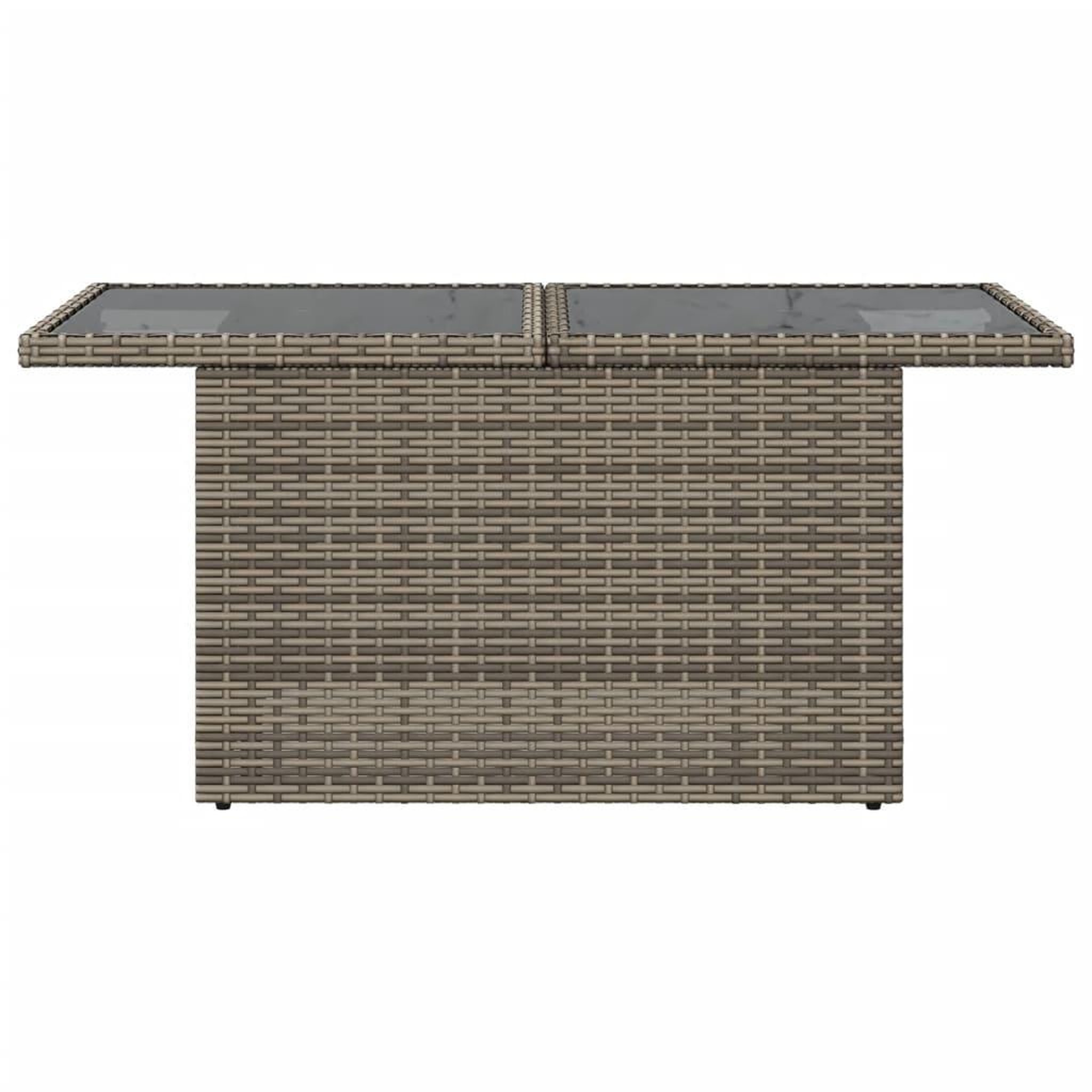 Voir la diapositive 5 : VIDAXL Table de jardin dessus en verre gris 100x55x73cm resine tressee