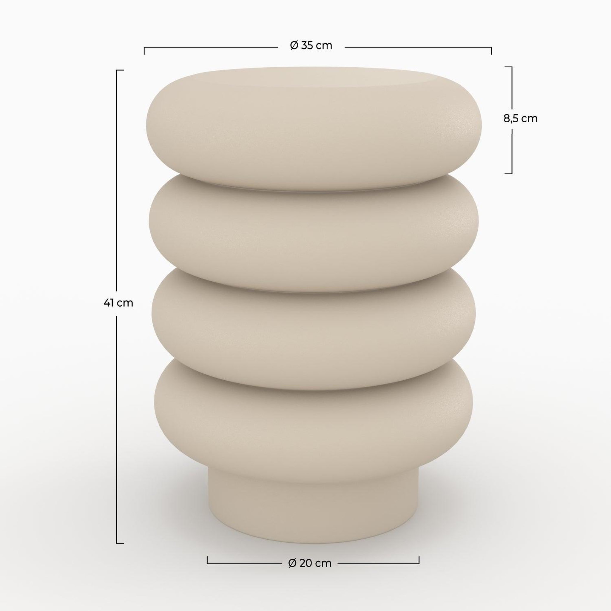 Voir la diapositive 4 : MAISON PAVANE Tabouret rond en métal gris h41 cm-félicie