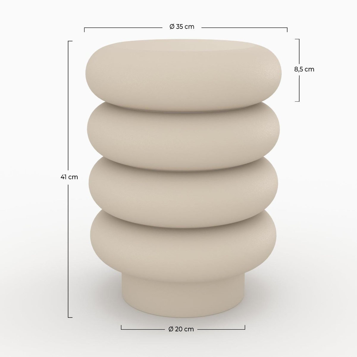 Rendez vous déco Tabouret rond en métal gris H41 cm-Félicie