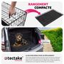 Voir la diapositive 3 : tectake Caisse grillagée pour chien pliable avec 2 poignées de transport noir