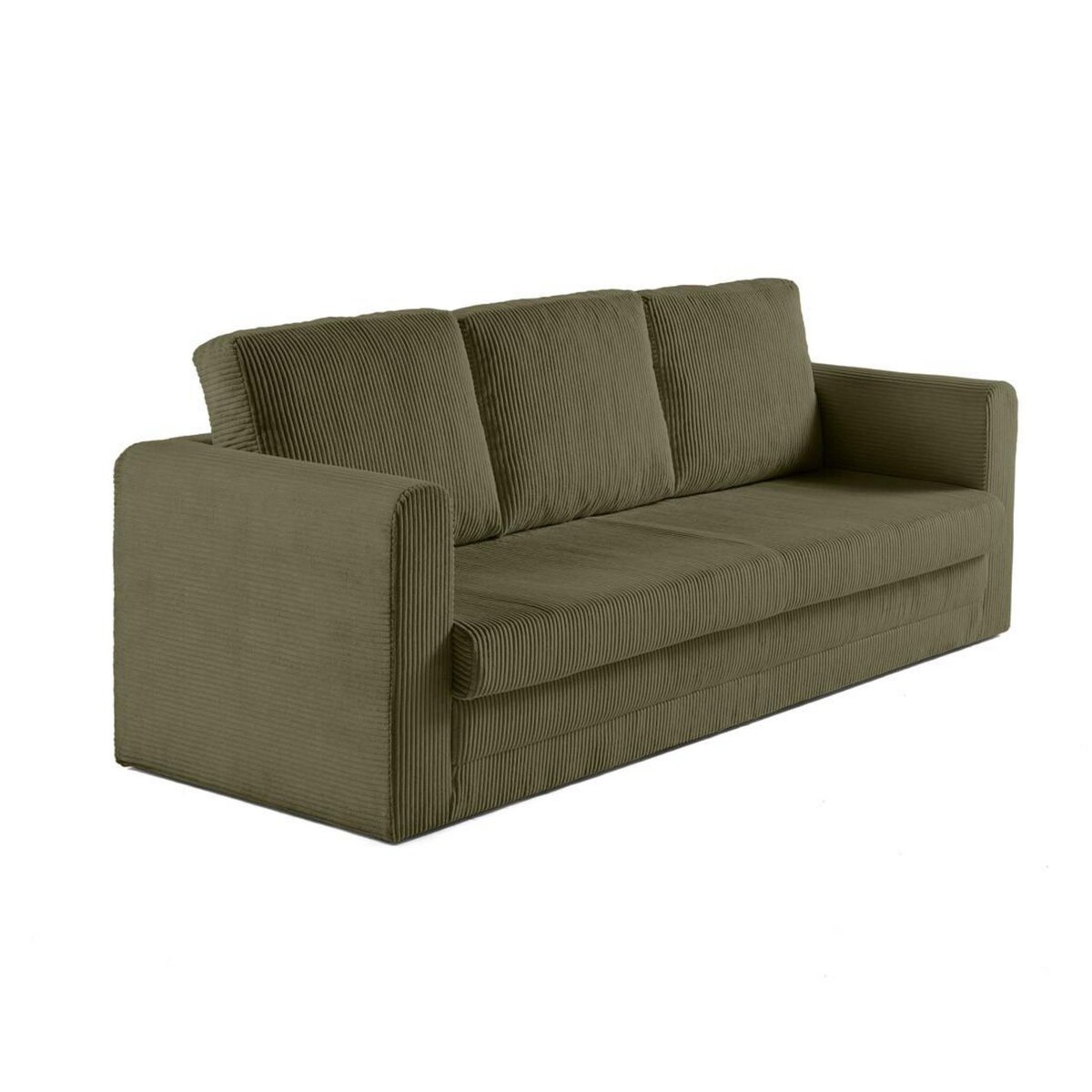 BEST MOBILIER Marilia - canapé 3 places - convertible déplimousse - en velours côtelé