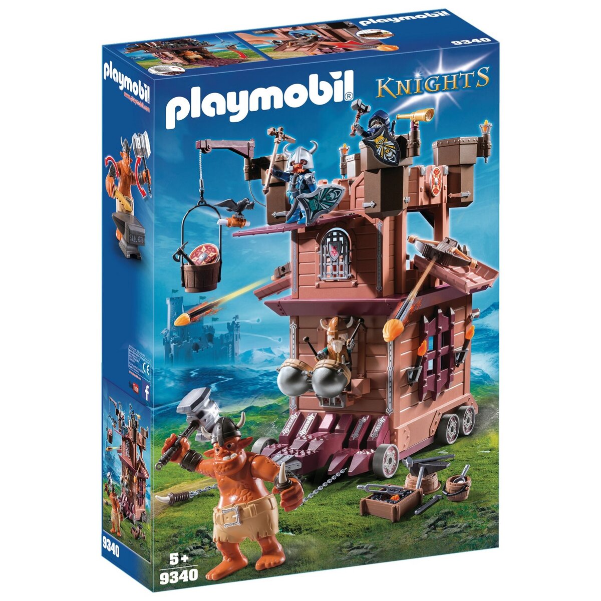 PLAYMOBIL 9340 - Knights - Tour d'attaque mobile des nains