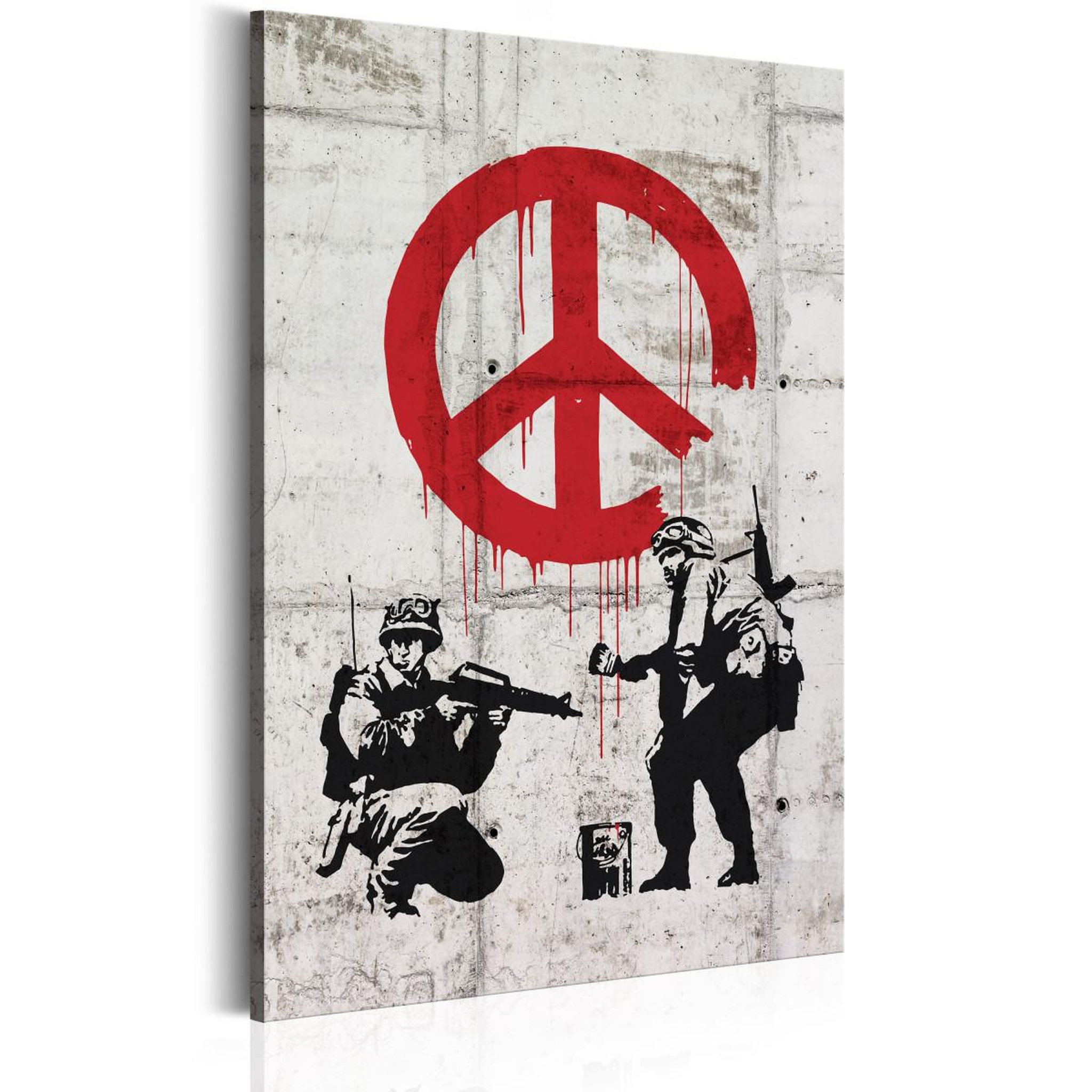 Paris Prix Tableau imprimé  soldiers painting peace - banksy. Coloris disponibles : Multicolore