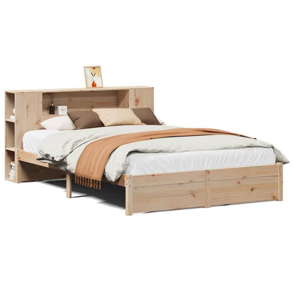 VIDAXL Lit bibliotheque sans matelas 140x190 cm bois de pin massif