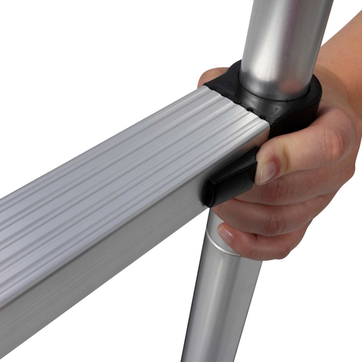ID MARKET Échelle télescopique en aluminium 3m20 pliable, charge maximale 150kg