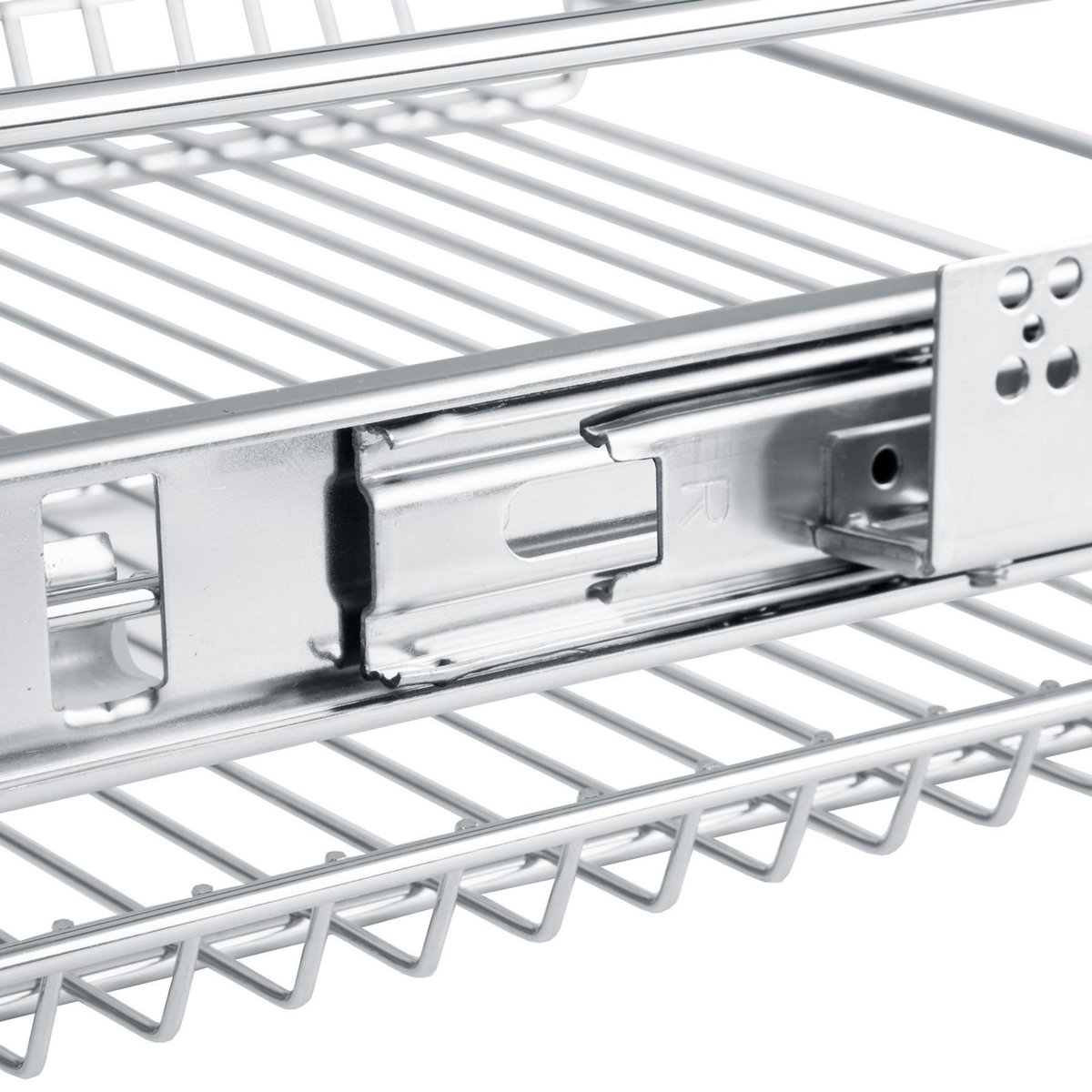 tectake Tiroir de rangement téléscopique chromé gris