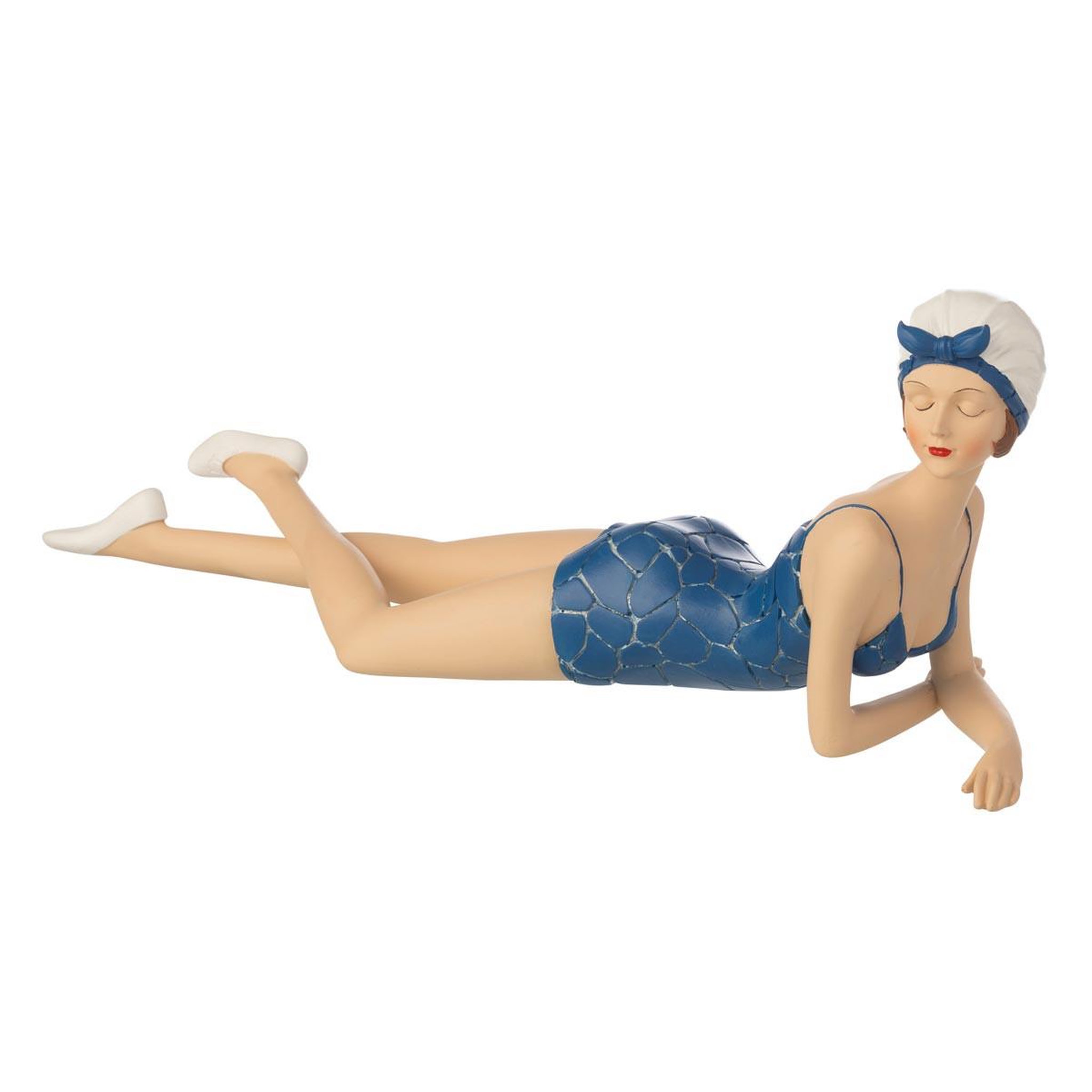 J-LINE Statuette femme  maillot de bain  54cm bleu