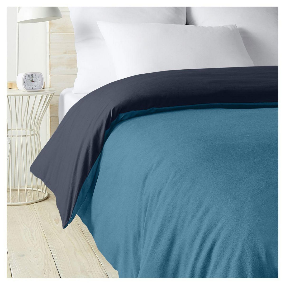 ACTUEL Housse de couette bicolore en coton 57 fils