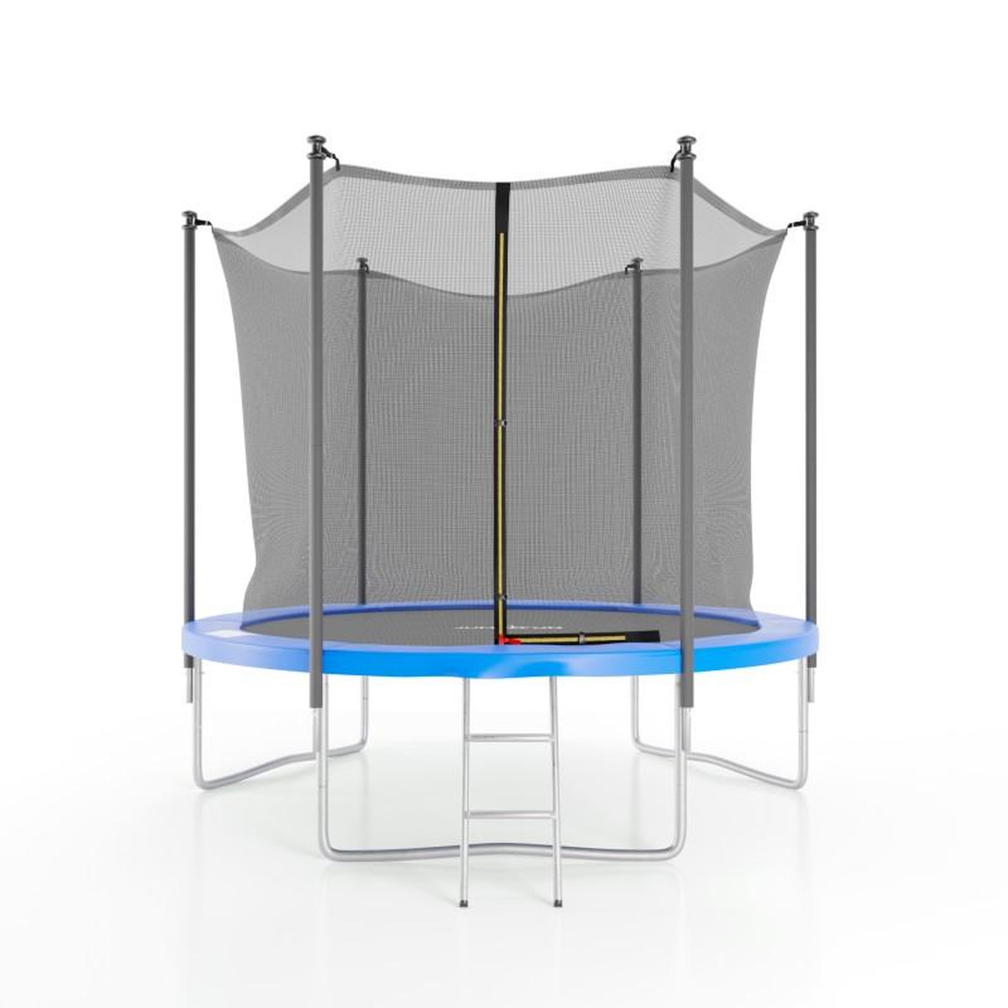 JUMP4FUN Trampoline de jardin ø244 cm- 8FT- Filet intérieur, Matelas de protection et Echelle. Coloris disponibles : Bleu, Vert, Noir